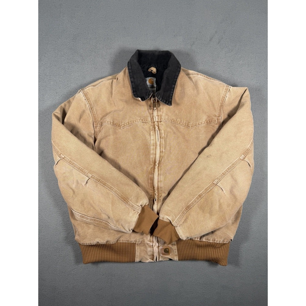 Vintage Carhartt J14 BRN Santa Fe Jacket Faded Distressed Men's Size Large